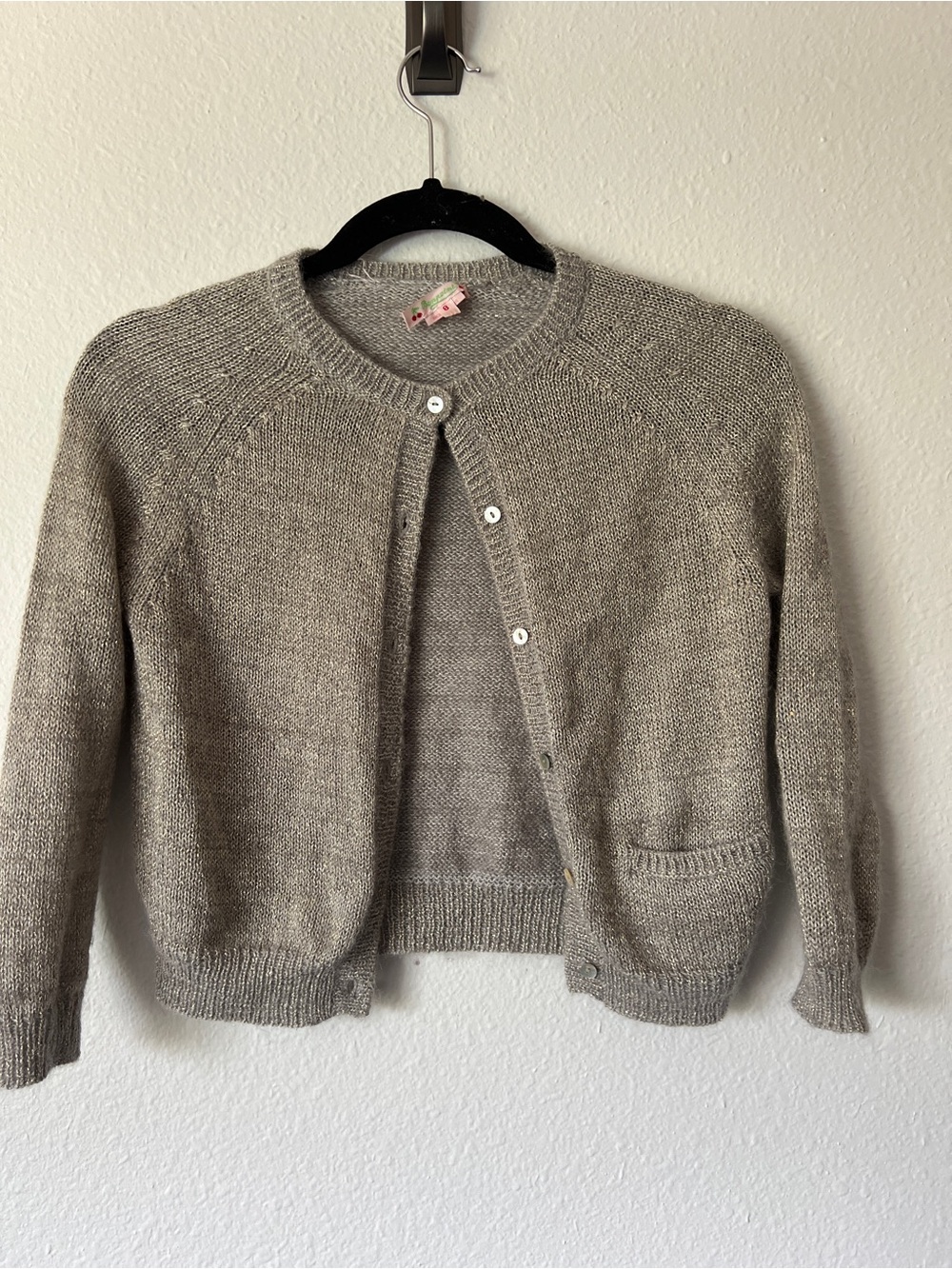 Bonpoint Grey Cardigan with Gold